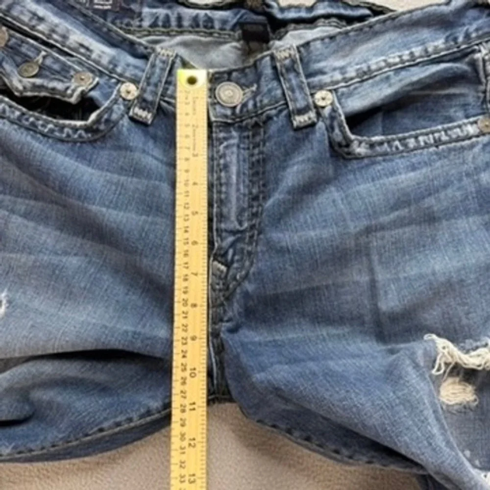 True Religion Jeans Mens 36 Blue Ricky Relaxed Straight Distressed‎ Denim USA